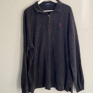 POLO by Ralph Lauren Gray Estate Rib Zip Sweater
